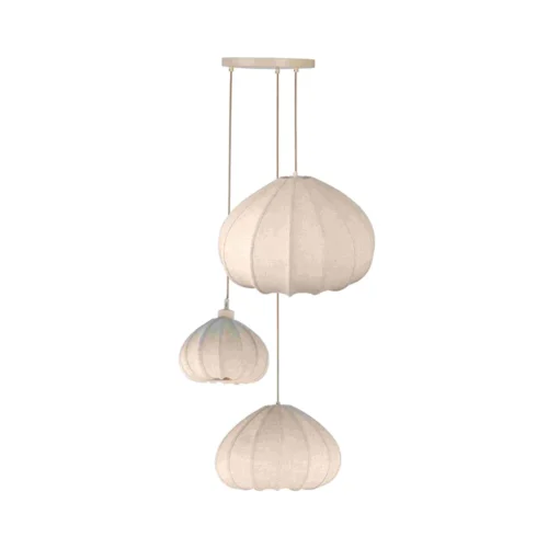 Ceiling Pendant Lights Bulk C33016 with Scalloped Fabric-Look Shades