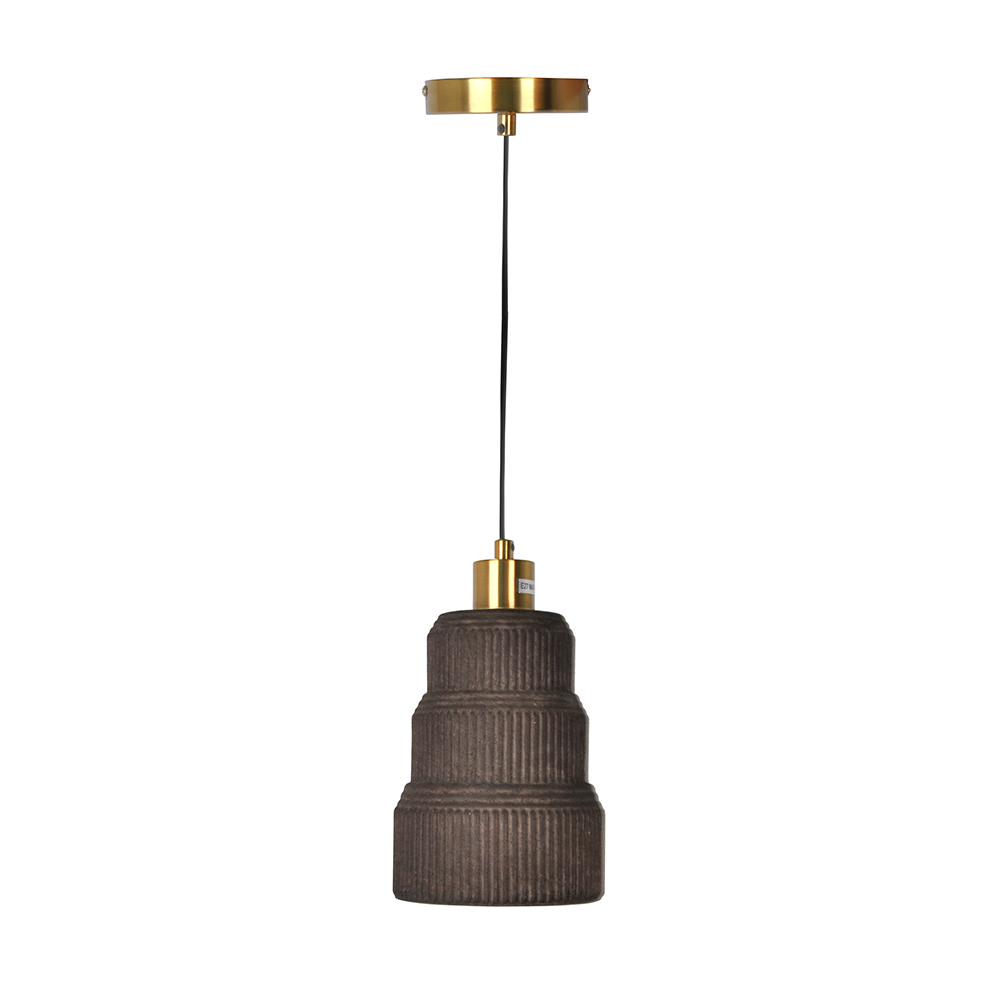 Ceramic ceiling pendant P0644 in charcoal finish for hotel and restaurant interiors