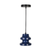Ceramic Ceiling Pendant P0646 deep blue sculptural shade with black canopy