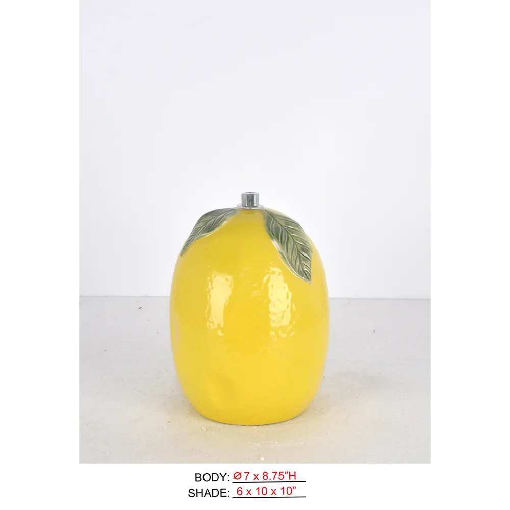 Portable Rechargeable Lamp CL0081-7x8.75 with yellow lemon body and cordless table lighting option