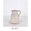 Rechargeable Ceramic Table Lamp CL01-5.75x8.25 with cream distressed ceramic jug body and cordless feature