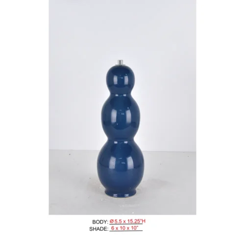 Cordless Table Lamp for Hotels CL1512-5.5x15.25 with glossy navy stacked body for table use