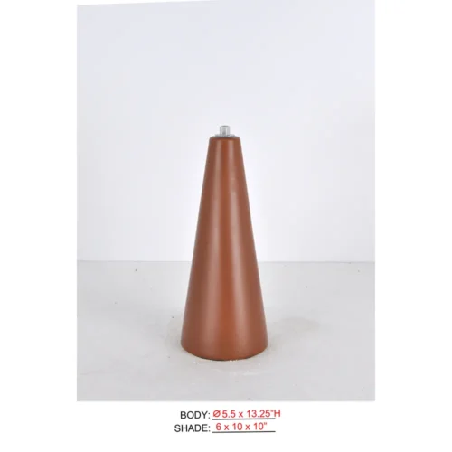echargeable Lamp for Restaurants CL1593-5.5x13.25 with brown cone body for cordless table use
