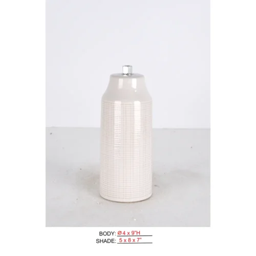 Cordless LED Table Lamp CL1901-4x9 with white textured cylinder body for rechargeable table use