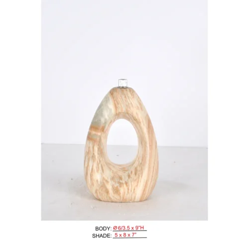 Cordless Lamp for Restaurants CL3495B-6x3.5x9 with warm marble-look oval loop body for battery use