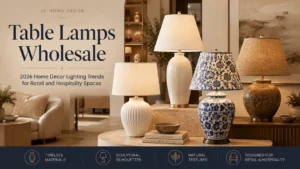 Table lamps wholesale 2026 trends featuring ceramic, porcelain and textured lamps for retail and hospitality interiors