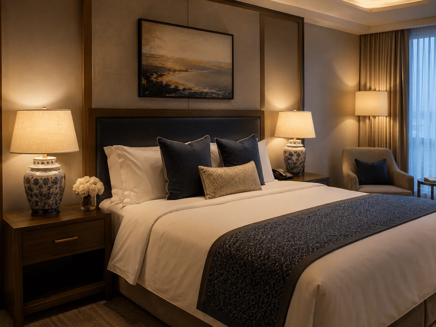 Hotel table lamps for guest room and retail lighting collection planning