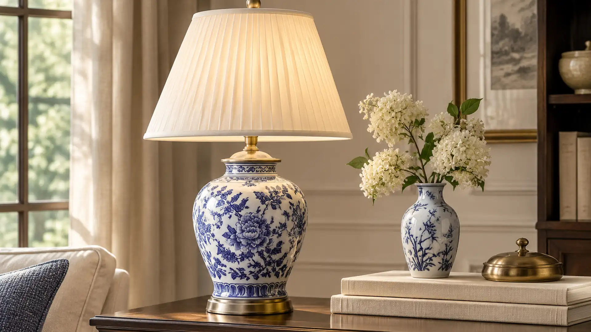 Blue And White Porcelain Table Lamps material finish and scale comparison