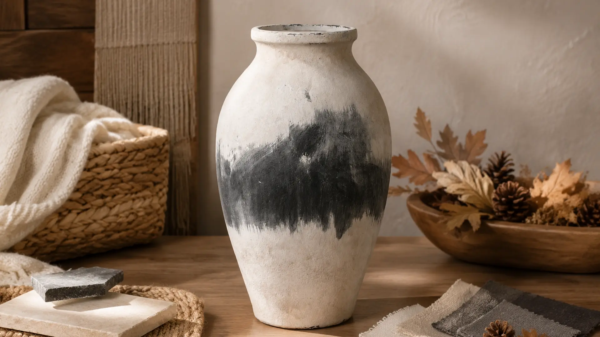 Seasonal Ceramic Vase Displays material finish and scale comparison