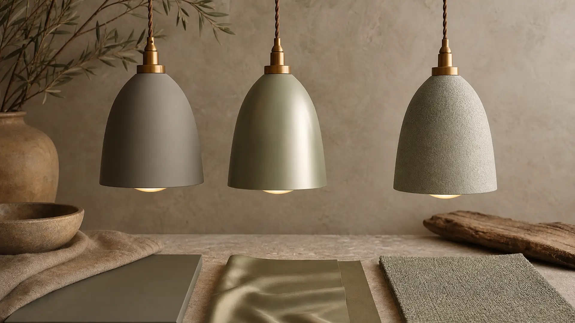 Colored Pendant Lights for Coordinated Collections material and finish direction