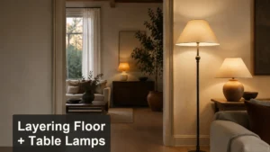Coordinating Floor and Table Lamps in One Room editorial cover scene