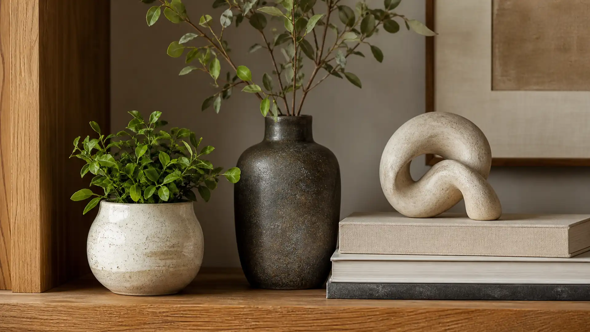 Decorative Pots for Shelves, Consoles, and Sideboards material and finish direction