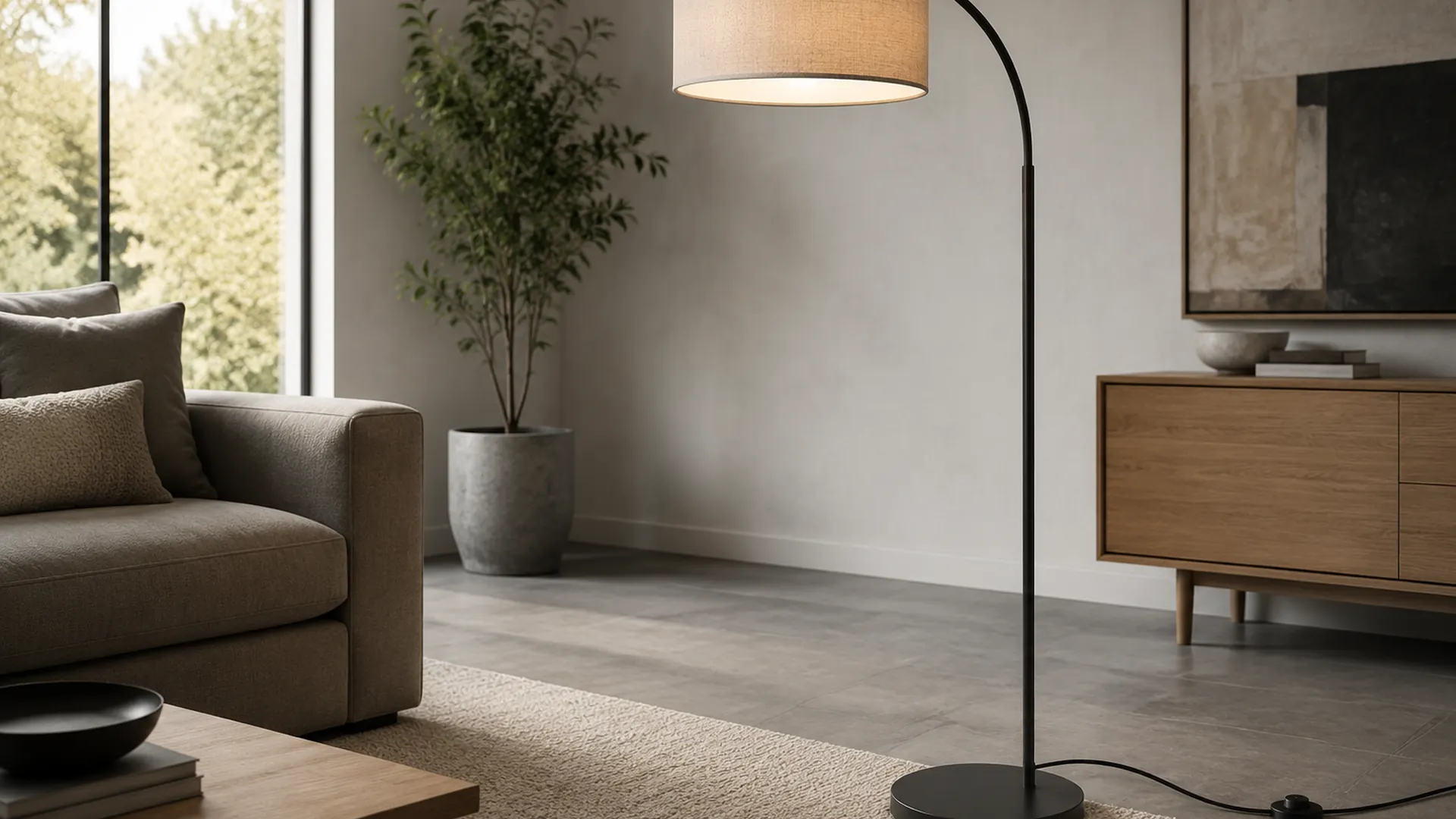 floor lamp stability in a distinct application scene