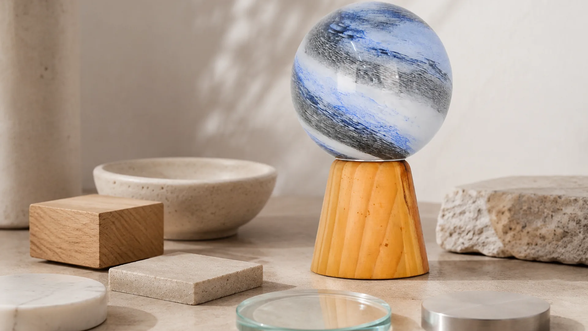 Decorative Object Stability material finish and scale comparison