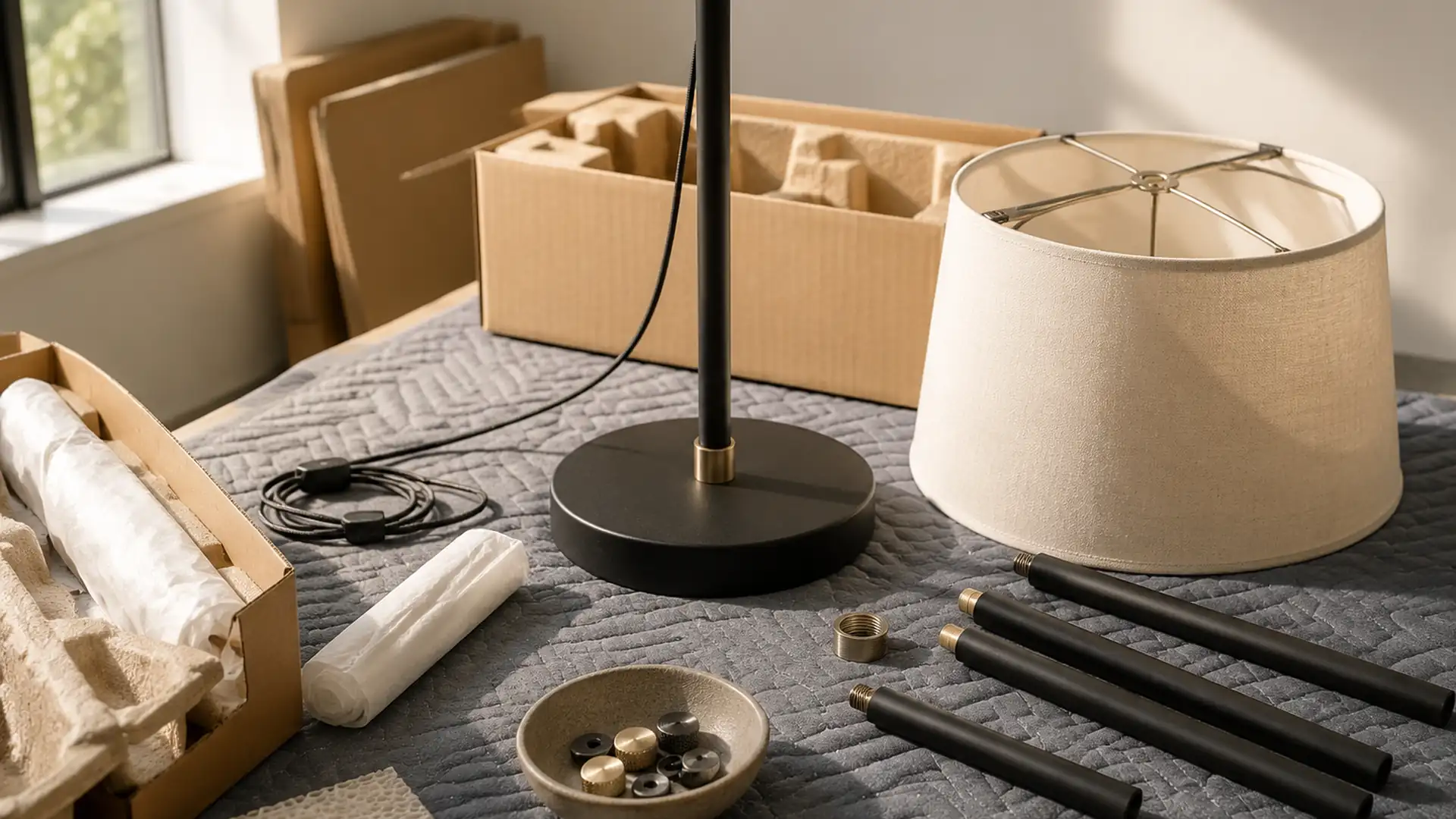 knock-down floor lamp construction product brief and review process
