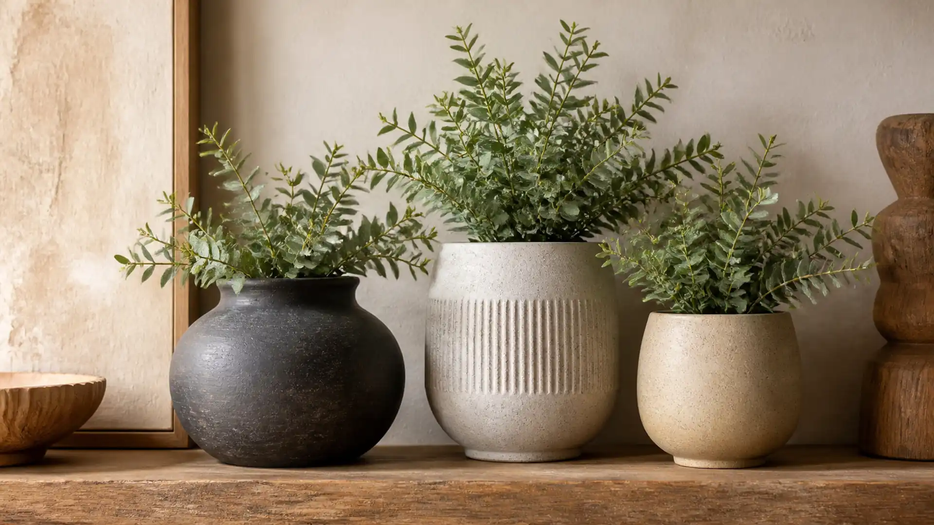Decorative Pots with Artificial Greenery: A Styling Guide material and finish direction