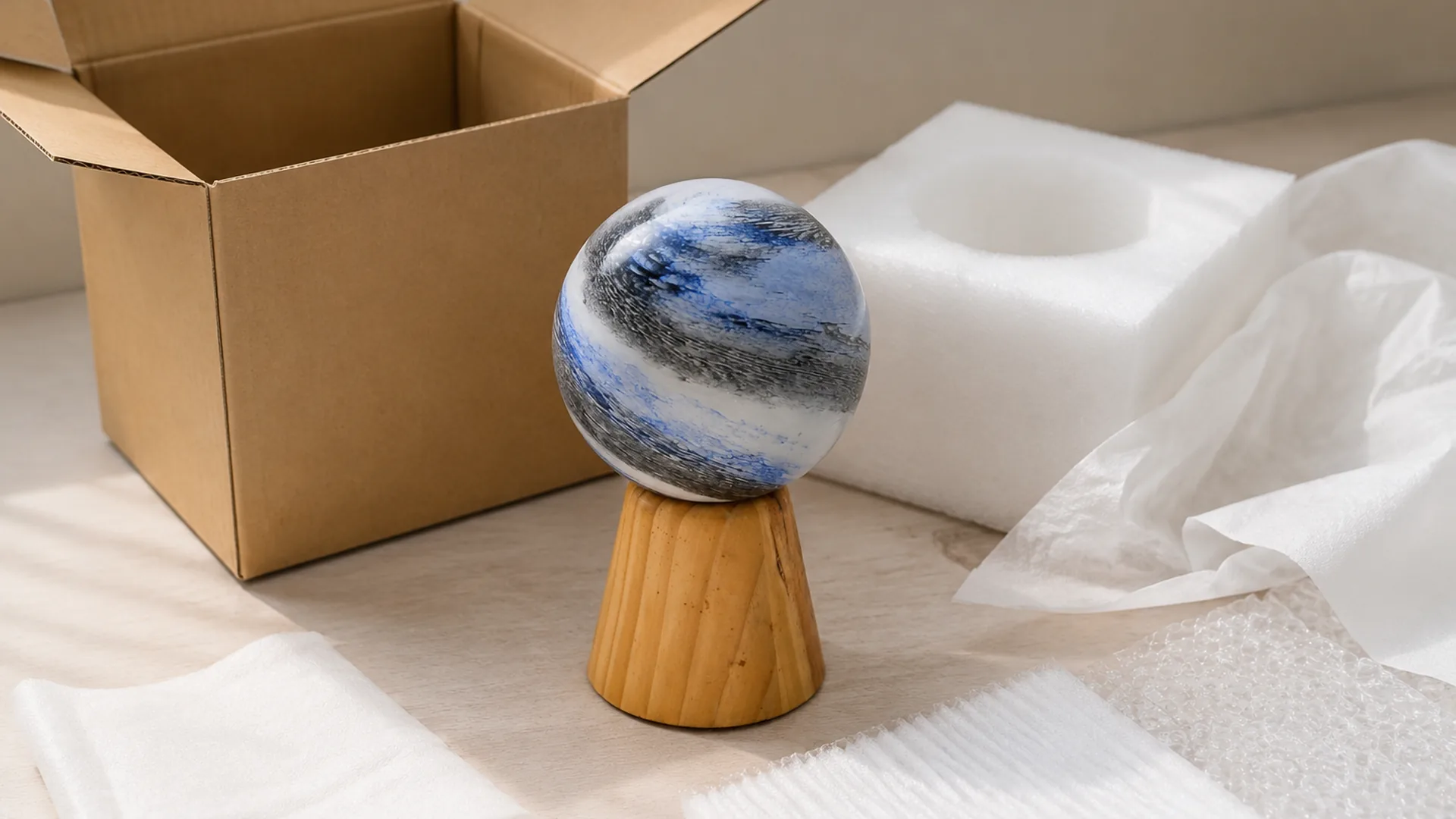 Tabletop Decor Packaging Protection material finish and scale comparison