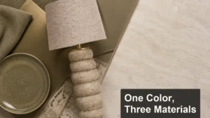 How the Same Color Looks Different on Ceramic, Metal, and Fabric editorial cover scene