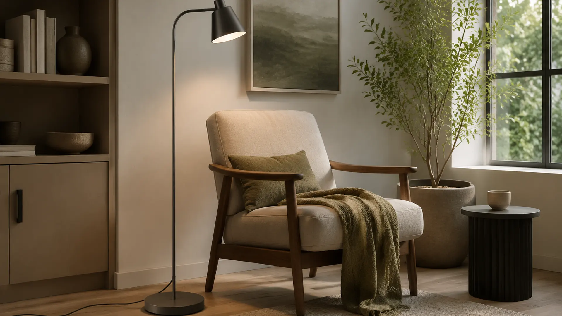 slim floor lamps in a distinct application scene