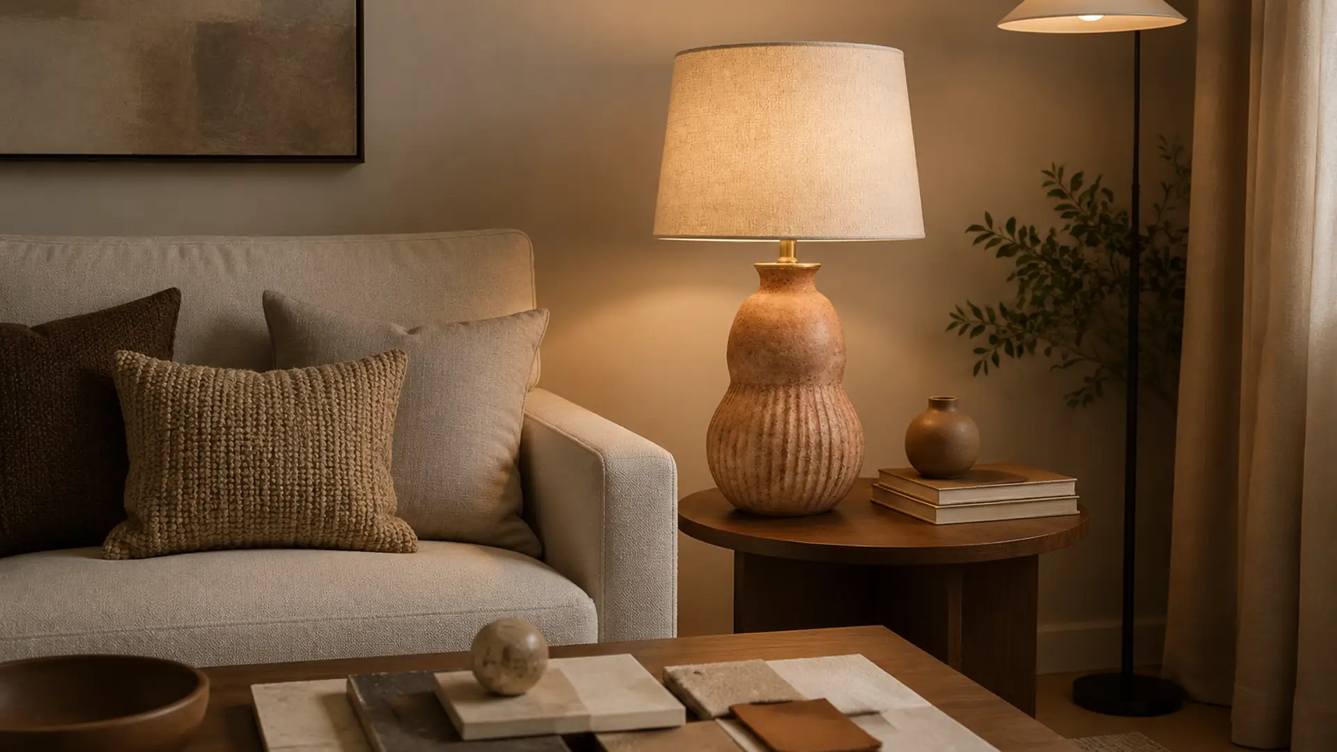 Table Lamp Ideas For Living Rooms material finish and scale comparison