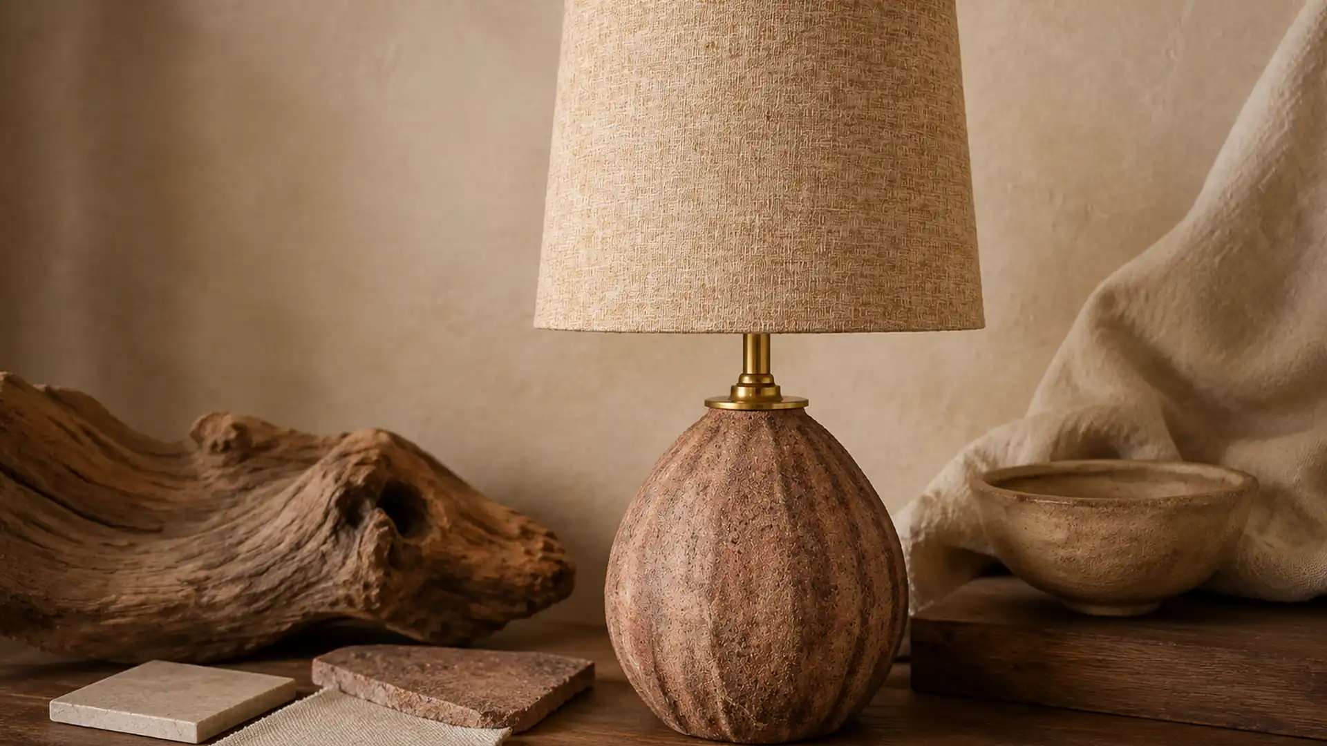 Terracotta Table Lamps material finish and scale comparison