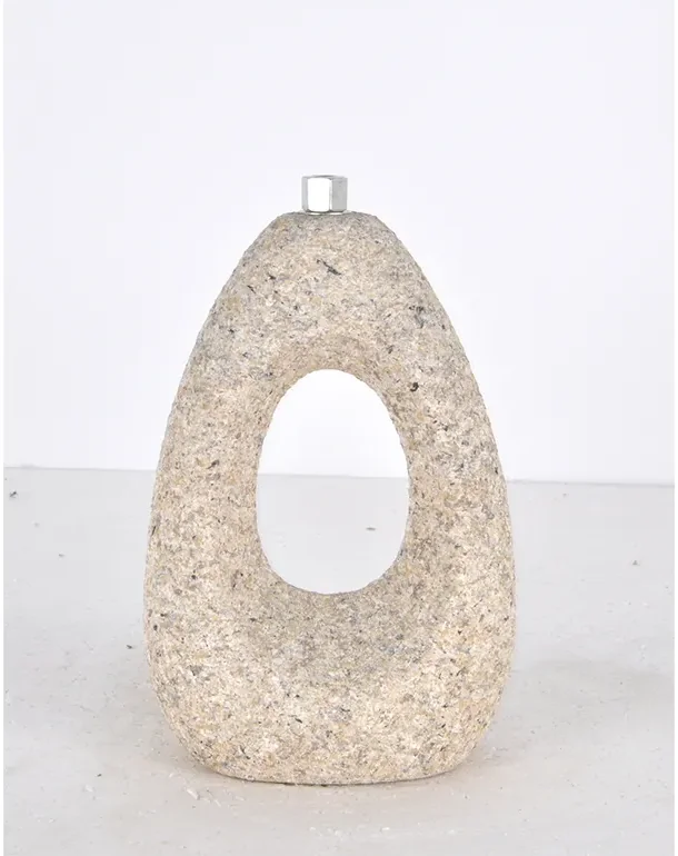Stone-look loop rechargeable lamp body for a modern reading corner
